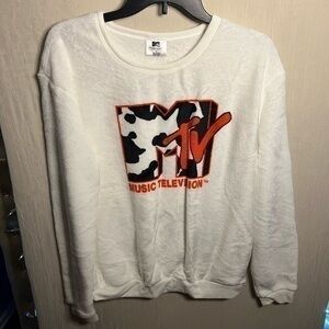 MTV Fuzzy Crewneck, Size L, NWT